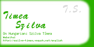 timea szilva business card
